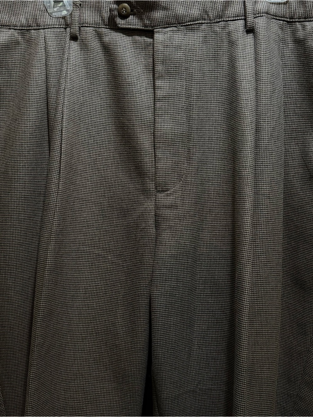 Dockers Men's Brown/Black Cuffed Textured Dress Pants - Relaxed Fit